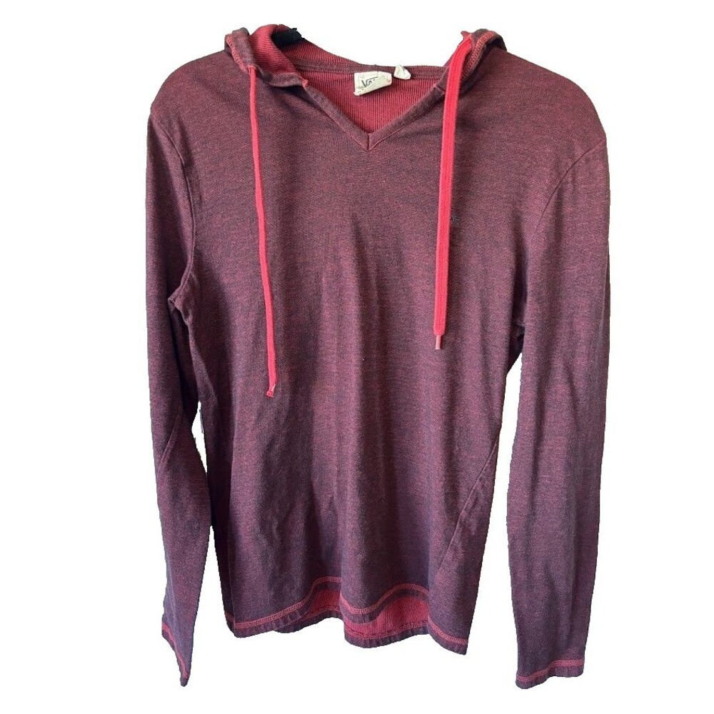 VANS Heritage Maroon Burgundy Lightweight Vneck Hoodie Men’s Size Medium